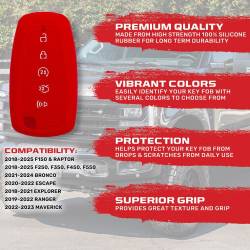 Recon - Recon 264002FD2RD Silicone Key Fob Cover Red 18-25 F150/Super Duty - Image 2