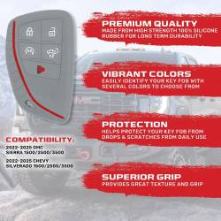 Recon - Recon 264002GM2GY Silicone Key Fob Cover Gray 22-25 Silverado/Sierra - Image 2