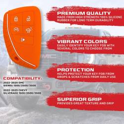 Recon - Recon 264002GM2OR Silicone Key Fob Cover Orange 22-25 Silverado/Sierra - Image 2