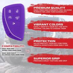 Recon - Recon 264002GM2PR Silicone Key Fob Cover Purple 22-25 Silverado/Sierra - Image 2