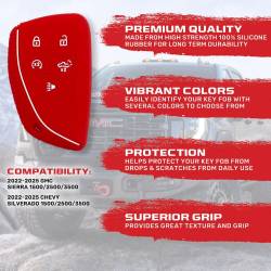 Recon - Recon 264002GM2RD Silicone Key Fob Cover Red 22-25 Silverado/Sierra - Image 2
