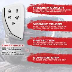 Recon - Recon 264002GM2WH Silicone Key Fob Cover White 22-25 Silverado/Sierra - Image 2
