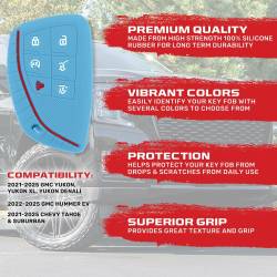 Recon - Recon 264002GM3BB Silicone Key Fob Cover Baby Blue 21-25 Tahoe/Suburban/Yukon/XL - Image 2