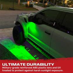 Recon - Recon 264243GR LED Side Mirror Puddle Light Kit-Green F150/Super Duty/Bronco - Image 4