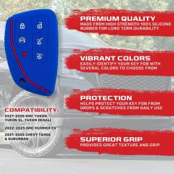 Recon - Recon 264002GM3BL Silicone Key Fob Cover Blue 21-25 Tahoe/Suburban/Yukon/XL - Image 2