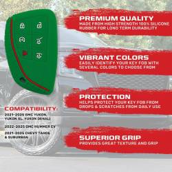 Recon - Recon 264002GM3GR Silicone Key Fob Cover Green 21-25 Tahoe/Suburban/Yukon/XL - Image 2