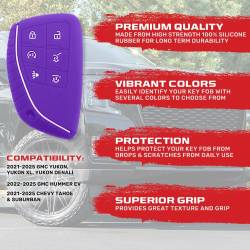 Recon - Recon 264002GM3PR Silicone Key Fob Cover Purple 21-25 Tahoe/Suburban/Yukon/XL - Image 2
