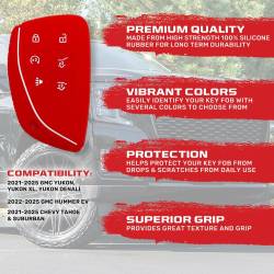 Recon - Recon 264002GM3RD Silicone Key Fob Cover Red 21-25 Tahoe/Suburban/Yukon/XL - Image 2