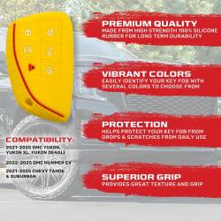 Recon - Recon 264002GM3YL Silicone Key Fob Cover Yellow 21-25 Tahoe/Suburban/Yukon/XL - Image 2