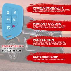 Recon - Recon 264002GM4BB Silicone Key Fob Cover Baby Blue 21-25 Escalade - Image 2