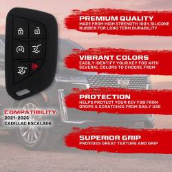 Recon - Recon 264002GM4BK Silicone Key Fob Cover Black 21-25 Escalade - Image 2