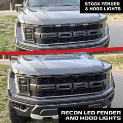 Recon - Recon 264339BK LED Fender/Grille Marker Light Kit Amber/Red 21-24 F150 Raptor - Image 4
