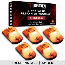Recon - Recon 264342AMHPAM LED Cab Roof Light Kit Amber/Amber 17-25 Super Duty - Image 1