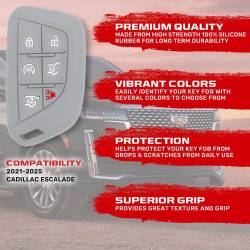 Recon - Recon 264002GM4GY Silicone Key Fob Cover Gray 21-25 Escalade - Image 2