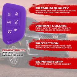 Recon - Recon 264002GM4PR Silicone Key Fob Cover Purple 21-25 Escalade - Image 2