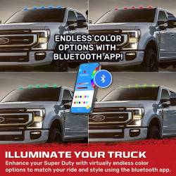 Recon - Recon 264342BKRGB LED Cab Roof Light Kit Smoked/RGB for 17-25 Super Duty - Image 3