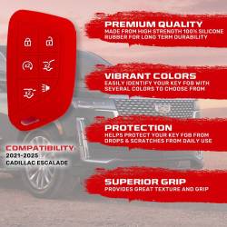 Recon - Recon 264002GM4RD Silicone Key Fob Cover Red 21-25 Escalade - Image 2