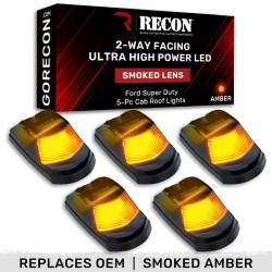 Recon - Recon 264343BKHPAM LED Cab Roof Light Kit Smoked/Amber 17-22 Super Duty - Image 1