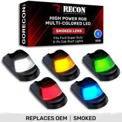 Recon - Recon 264343BKRGB LED Cab Roof Light Kit Smoked/RGB 17-22 Super Duty - Image 1