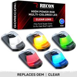 Recon - Recon 264343CLRGB LED Cab Roof Light Kit Clear/RGB 17-22 Super Duty - Image 1
