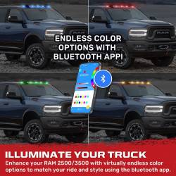 Recon - Recon 264345BKRGB LED Cab Roof Light Kit Smoked/RGB for 19-23 Ram HD - Image 3