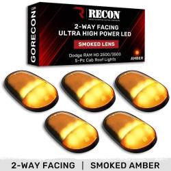 Recon - Recon 264146BKHPAM LED Cab Roof Light Kit Smoked/Amber for 03-18 Ram HD - Image 1