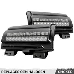 Recon - Recon 264148BK LED Turn Signal Lenses Smoked/White/Amber for 18-25 Wrangler JL - Image 1