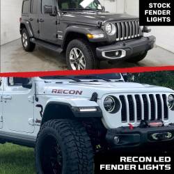 Recon - Recon 264148BK LED Turn Signal Lenses Smoked/White/Amber for 18-25 Wrangler JL - Image 4