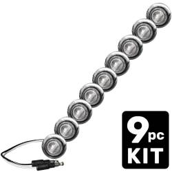 Recon - Recon 264227WHCL Universal LED Air Damn Light Kit 9pc. Clear/White - Image 1