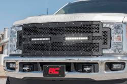 Rough Country Suspension Systems - Rough Country Front Mesh Grille Insert w/LED Black 17-19 Super Duty 70216 - Image 6
