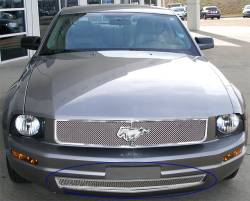 APS - APS Wire Mesh Bumper Grille-Polish 05-09 Ford Mustang V6 GR06GFJ17T - Image 1