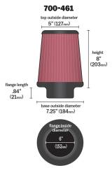 Airaid - Airaid 700-461 Performance Replacement Cold Air Intake Filter Red Oiled Filter - Image 2