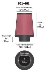 Airaid - Airaid 701-461 Performance Replacement Cold Air Intake Filter Red Dry Filter - Image 2