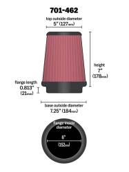 Airaid - Airaid 701-462 Performance Replacement Cold Air Intake Filter Red Dry Filter - Image 2