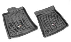 Rugged Ridge - Rugged Ridge 82904.30 Floor Liner Front Pair Black for FJ Cruiser w/hook - Image 1