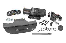 Rough Country Suspension Systems - Rough Country 93156 Front Winch Mount w/Winch Black for Polaris RZR Turbo S4 - Image 1