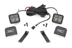 Rough Country 70084 A-Pillar 2" LED Ditch Light Kit-Flood for 14-21 Cherokee KL