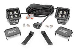 Rough Country 70080 A-Pillar 2" LED Ditch Light Kit-Spot for 14-21 Cherokee KL