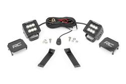 Rough Country 70079 A-Pillar 2" LED Ditch Light Kit-Flood for 14-21 Cherokee KL