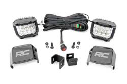 Rough Country 71075 A-Pillar 3" LED Ditch Light Kit-Flood for 22-26 Tundra