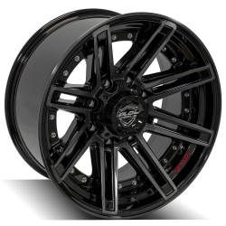4PLAY - 4PLAY Wheels 4P08 20x10 8x180 -24mm Gloss Black/Brushed 4P08-20100-8180-24BBT - Image 3