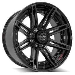 4PLAY Wheels 4P08 22x10 8x6.5 -24mm Gloss Black/Brushed 4P08-22100-8650-24BBT