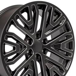 OE Wheels CV37 22x9 6x5.5 28mm Black/Milled CV37-22090-6550-28B1M