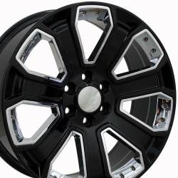 OE Wheels LLC - OE Wheels CV93B 22x9 6x5.5 24mm Black/Chrome CV93B-22090-6550-24B-ic - Image 3