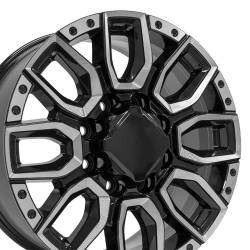 OE Wheels LLC - OE Wheels CV97A 20x8.5 8x6.5 12mm Black/Milled CV97A-20085-8650-12BM - Image 1