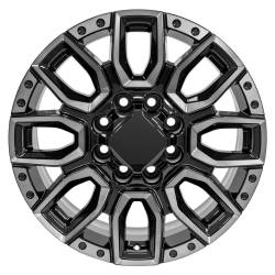 OE Wheels LLC - OE Wheels CV97A 20x8.5 8x6.5 12mm Black/Milled CV97A-20085-8650-12BMT - Image 2