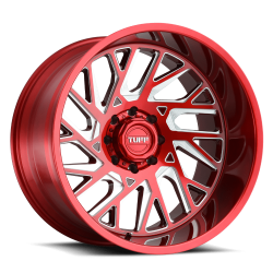 Tuff - Tuff Wheels T4B 22x12 5x5.0 -45mm Candy Red/Milled 2212T4B-55127R71L - Image 1