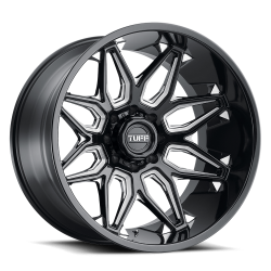Tuff - Tuff Wheels T3B 24x14 8x170 -72mm Gloss Black/Milled 2414T3B-28170B25 - Image 1