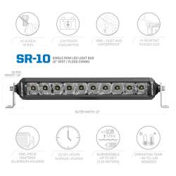 ProComp - Pro Comp 75110 Motorsports Series Single Row Light Bar 10"/White/Combo Beam - Image 2