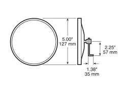 Peterson - Peterson 605 Flat Black 5" Round Mirror w/Adjustable Ball Stud Univ. Mounting - Image 2